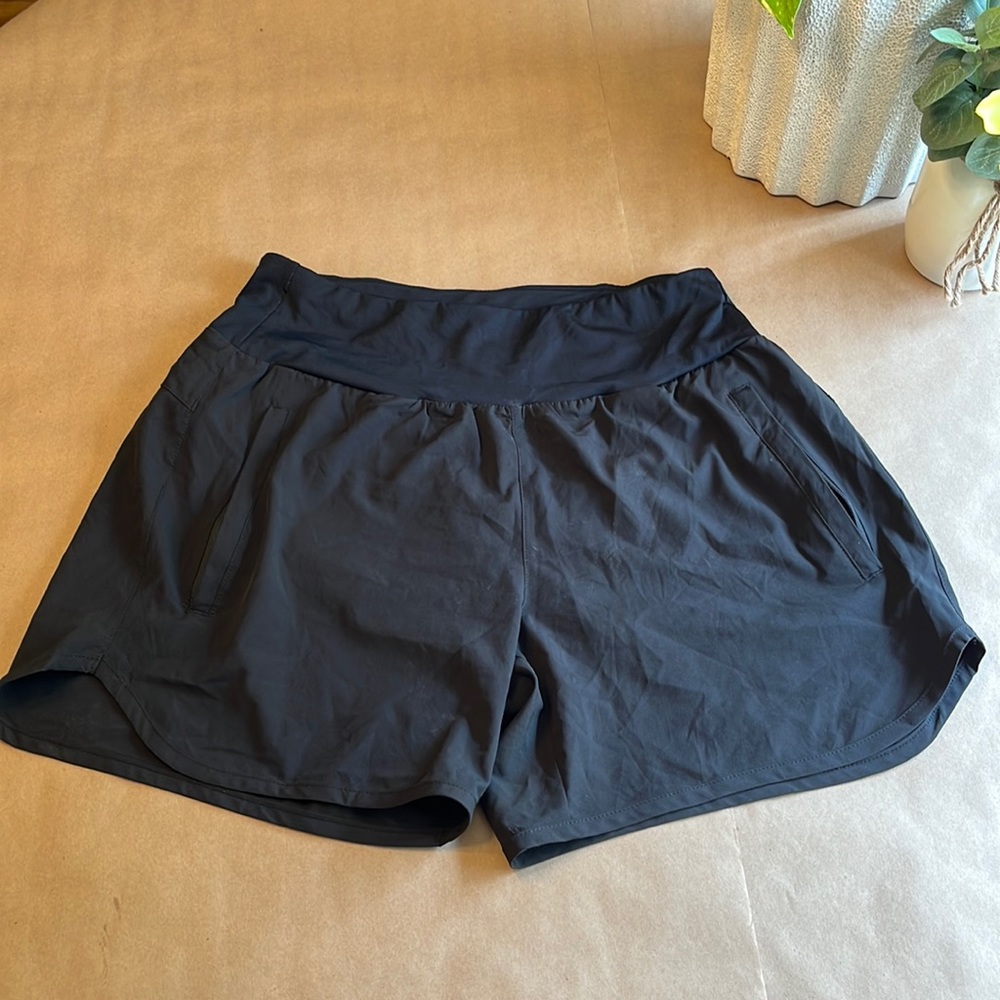 High waisted Lined Athletic Short Small BLACK